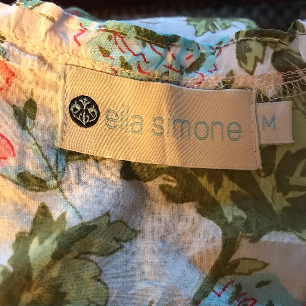 NWOT Ella Simone size Medium 100% cotton floral full length nightgown - Picture 5 of 6